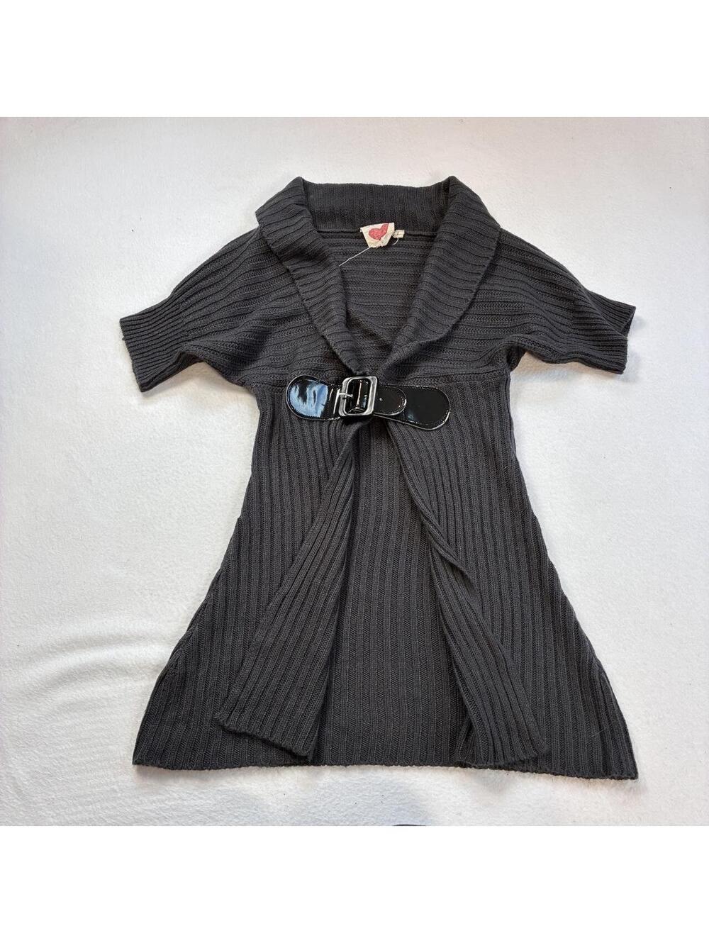 Long gray cardigan with adjustable belt buckle! Derek Heart tagged size large